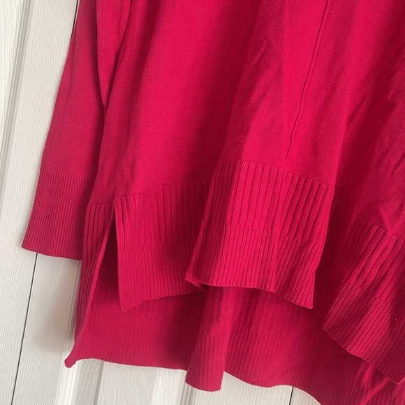 Pink Tunic Crowl Turtleneck Sweater Slit Side Oversized - Picture 4 of 7